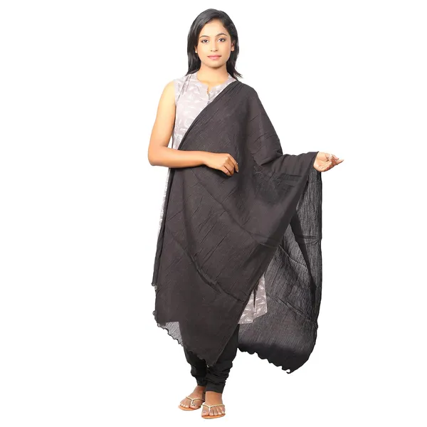 Charcoal_Grey_Soft_100%_Cotton_Dupatta_-_Breathable_Plain_Solid_Colours_For_Women_-_25_Meter_Stylish_Lightweight_Shawl/Scarf_For_Everyday_Use