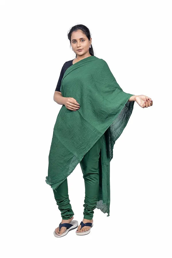 Dark_Green_Soft_100%_Cotton_Dupatta_-_Breathable_Plain_Solid_Colours_For_Women_-_25_Meter_Stylish_Lightweight_Shawl/Scarf_For_Everyday_Use