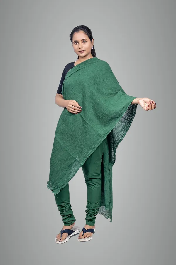 Dark_Green_Soft_100%_Cotton_Dupatta_-_Breathable_Plain_Solid_Colours_For_Women_-_25_Meter_Stylish_Lightweight_Shawl/Scarf_For_Everyday_Use