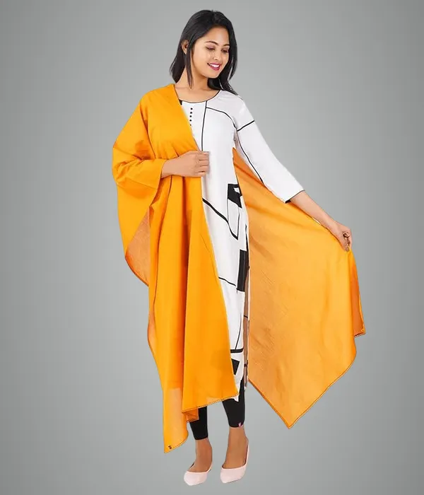 Fire_Yellow_Soft_100%_Cotton_Dupatta_-_Breathable_Plain_Solid_Colours_For_Women_-_25_Meter_Stylish_Lightweight_Shawl/Scarf_For_Everyday_Use