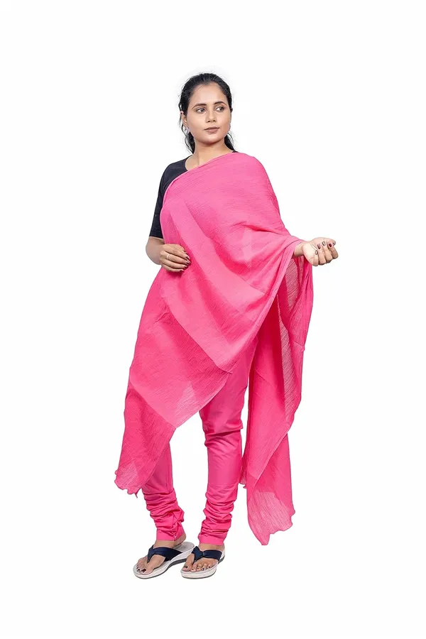 Hot_Pink_Soft_100%_Cotton_Dupatta_-_Breathable_Plain_Solid_Colours_For_Women_-_25_Meter_Stylish_Lightweight_Shawl/Scarf_For_Everyday_Use