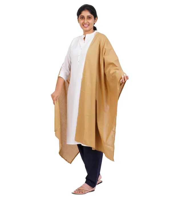 Sand_Khaki_Soft_100%_Cotton_Dupatta_-_Breathable_Plain_Solid_Colours_For_Women_-_25_Meter_Stylish_Lightweight_Shawl/Scarf_For_Everyday_Use
