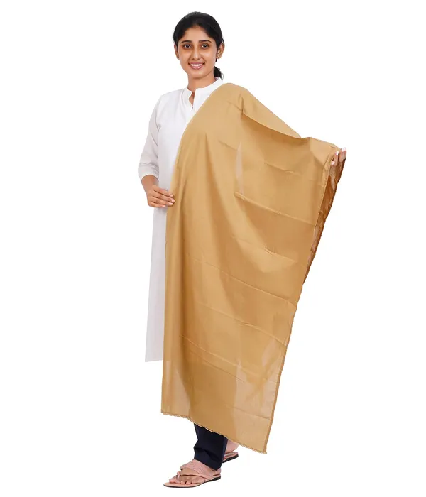 Sand_Khaki_Soft_100%_Cotton_Dupatta_-_Breathable_Plain_Solid_Colours_For_Women_-_25_Meter_Stylish_Lightweight_Shawl/Scarf_For_Everyday_Use