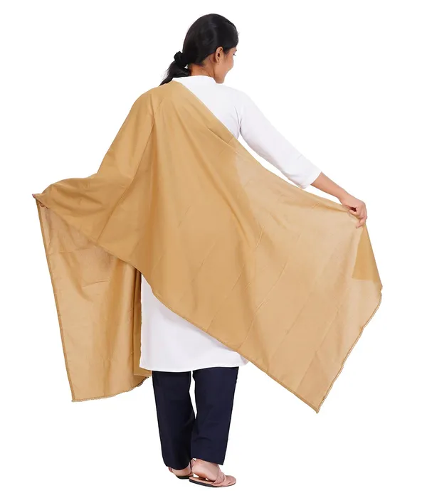 Sand_Khaki_Soft_100%_Cotton_Dupatta_-_Breathable_Plain_Solid_Colours_For_Women_-_25_Meter_Stylish_Lightweight_Shawl/Scarf_For_Everyday_Use