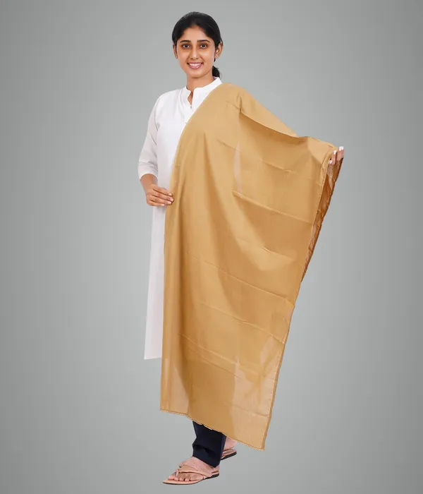 Sand_Khaki_Soft_100%_Cotton_Dupatta_-_Breathable_Plain_Solid_Colours_For_Women_-_25_Meter_Stylish_Lightweight_Shawl/Scarf_For_Everyday_Use