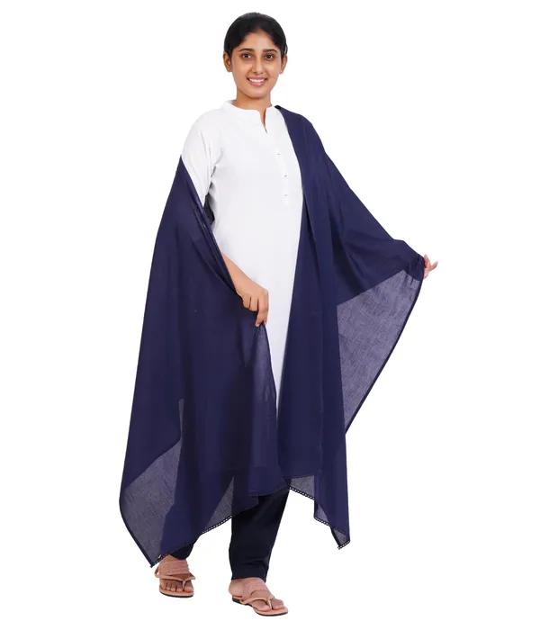 Midnight_Blue_Soft_100%_Cotton_Dupatta_-_Breathable_Plain_Solid_Colours_For_Women_-_25_Meter_Stylish_Lightweight_Shawl/Scarf_For_Everyday_Use