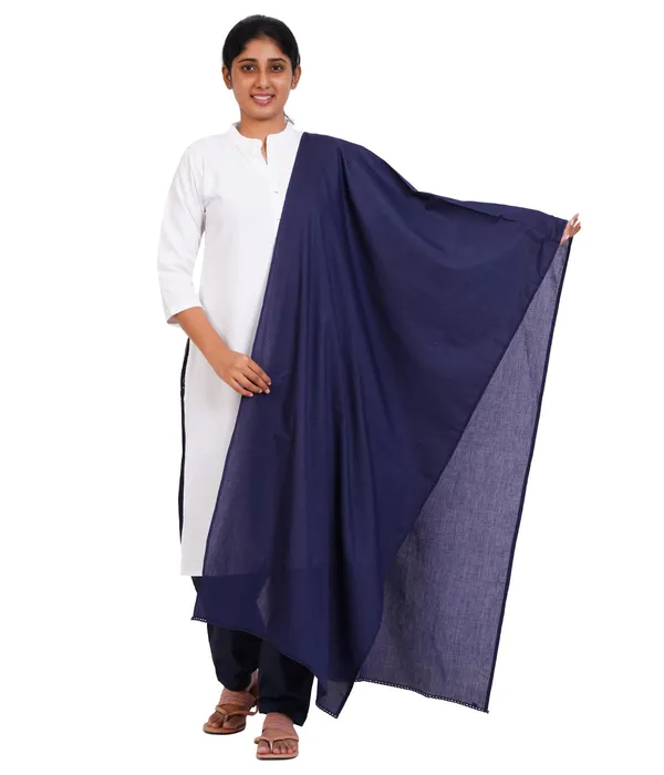 Midnight_Blue_Soft_100%_Cotton_Dupatta_-_Breathable_Plain_Solid_Colours_For_Women_-_25_Meter_Stylish_Lightweight_Shawl/Scarf_For_Everyday_Use