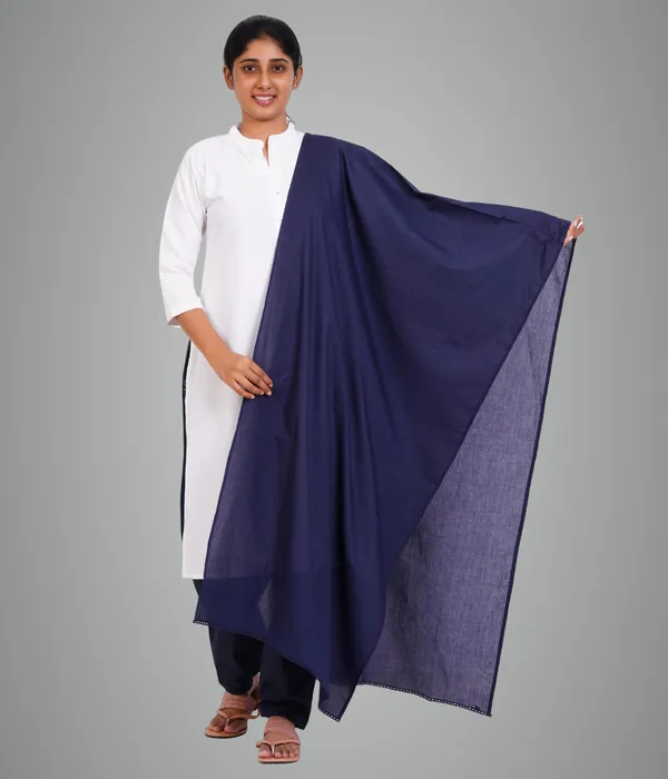Midnight_Blue_Soft_100%_Cotton_Dupatta_-_Breathable_Plain_Solid_Colours_For_Women_-_25_Meter_Stylish_Lightweight_Shawl/Scarf_For_Everyday_Use