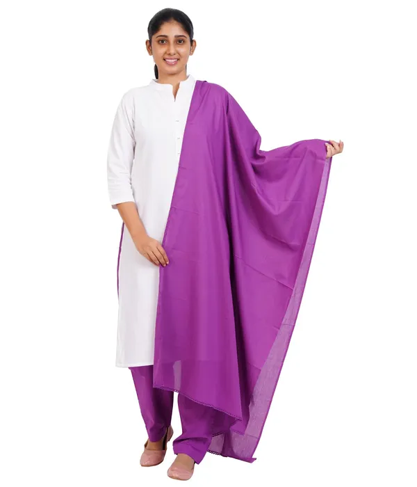Magenta_Violet_Soft_100%_Cotton_Dupatta_-_Breathable_Plain_Solid_Colours_For_Women_-_25_Meter_Stylish_Lightweight_Shawl/Scarf_For_Everyday_Use