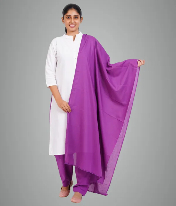 Magenta_Violet_Soft_100%_Cotton_Dupatta_-_Breathable_Plain_Solid_Colours_For_Women_-_25_Meter_Stylish_Lightweight_Shawl/Scarf_For_Everyday_Use