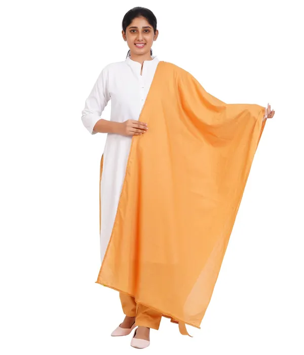 Mustard_Yellow_Soft_100%_Cotton_Dupatta_-_Breathable_Plain_Solid_Colours_For_Women_-_25_Meter_Stylish_Lightweight_Shawl/Scarf_For_Everyday_Use