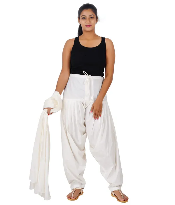 Off_White_Soft_100%_Cotton_Dupatta_-_Breathable_Plain_Solid_Colours_For_Women_-_25_Meter_Stylish_Lightweight_Shawl/Scarf_For_Everyday_Use