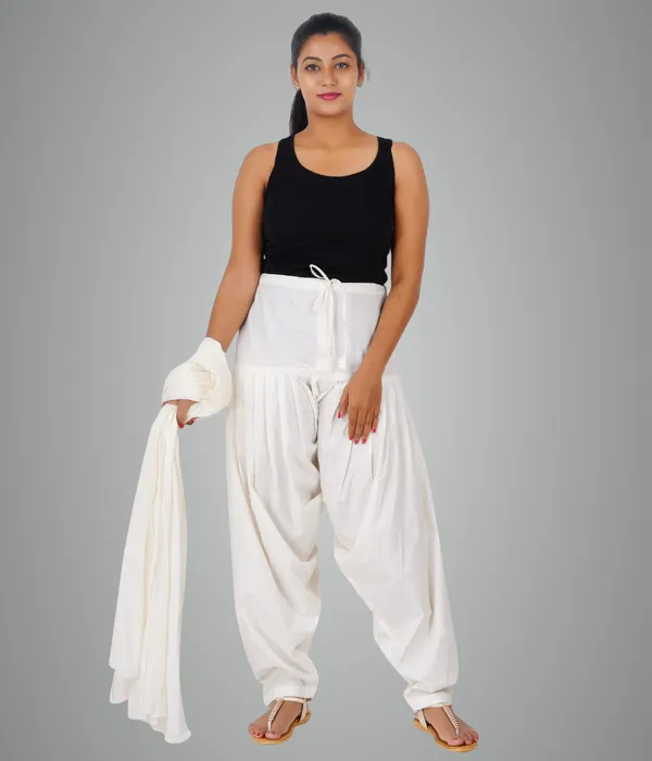Off_White_Soft_100%_Cotton_Dupatta_-_Breathable_Plain_Solid_Colours_For_Women_-_25_Meter_Stylish_Lightweight_Shawl/Scarf_For_Everyday_Use