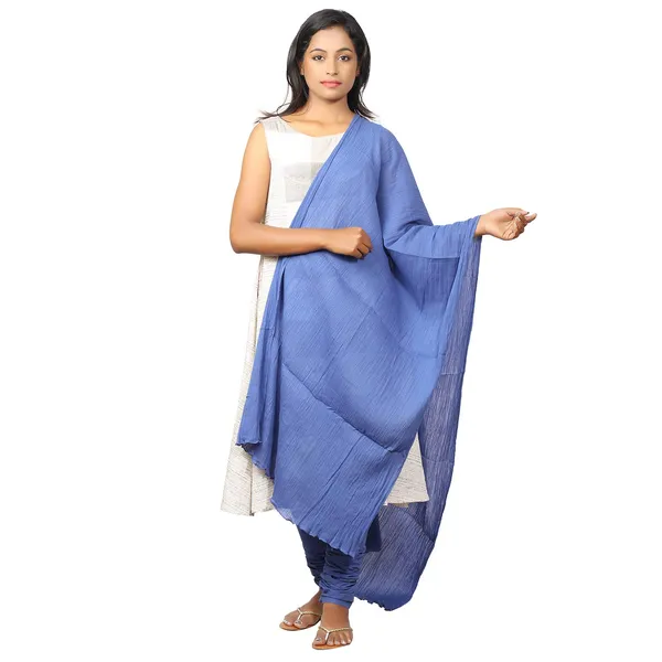 Plum_Blue_Soft_100%_Cotton_Dupatta_-_Breathable_Plain_Solid_Colours_For_Women_-_25_Meter_Stylish_Lightweight_Shawl/Scarf_For_Everyday_Use
