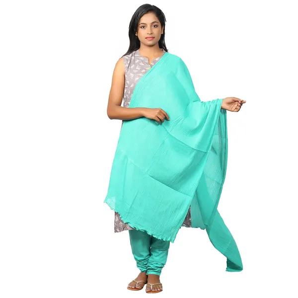 Rama_Green_Soft_100%_Cotton_Dupatta_-_Breathable_Plain_Solid_Colours_For_Women_-_25_Meter_Stylish_Lightweight_Shawl/Scarf_For_Everyday_Use
