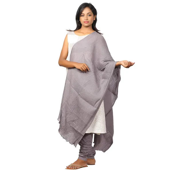 Steel_Grey_Soft_100%_Cotton_Dupatta_-_Breathable_Plain_Solid_Colours_For_Women_-_25_Meter_Stylish_Lightweight_Shawl/Scarf_For_Everyday_Use