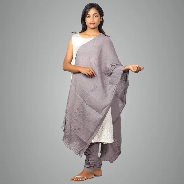 Steel_Grey_Soft_100%_Cotton_Dupatta_-_Breathable_Plain_Solid_Colours_For_Women_-_25_Meter_Stylish_Lightweight_Shawl/Scarf_For_Everyday_Use