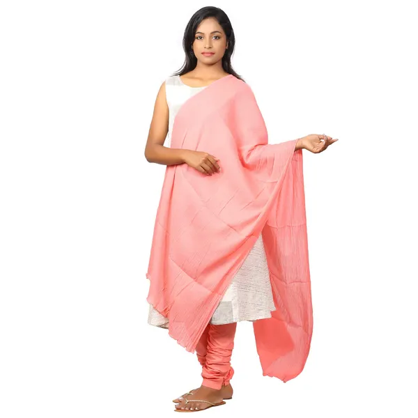 Shell_Pink_Soft_100%_Cotton_Dupatta_-_Breathable_Plain_Solid_Colours_For_Women_-_25_Meter_Stylish_Lightweight_Shawl/Scarf_For_Everyday_Use