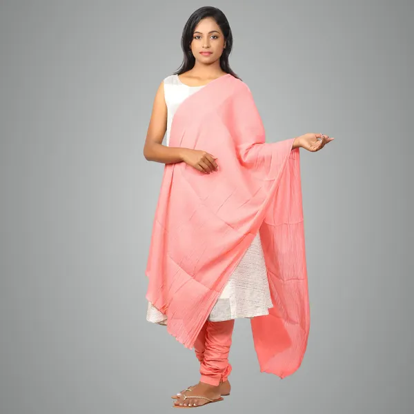 Shell_Pink_Soft_100%_Cotton_Dupatta_-_Breathable_Plain_Solid_Colours_For_Women_-_25_Meter_Stylish_Lightweight_Shawl/Scarf_For_Everyday_Use