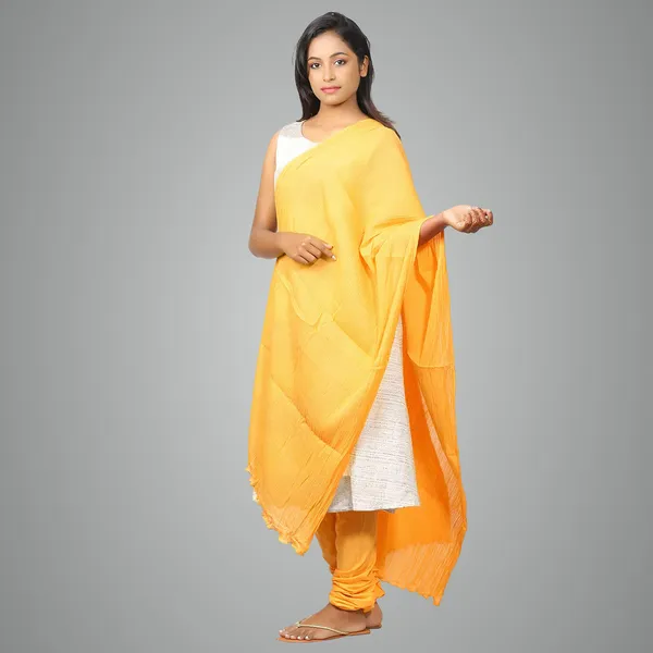 Summer_Yellow_Soft_100%_Cotton_Dupatta_-_Breathable_Plain_Solid_Colours_For_Women_-_25_Meter_Stylish_Lightweight_Shawl/Scarf_For_Everyday_Use