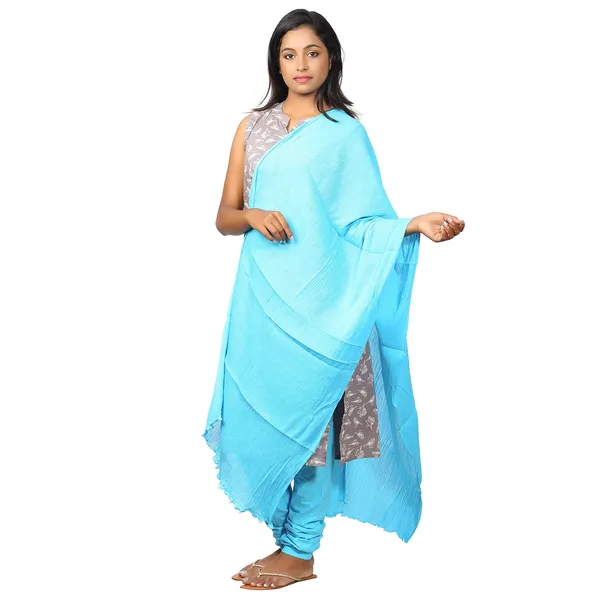 Turq_Blue_Soft_100%_Cotton_Dupatta_-_Breathable_Plain_Solid_Colours_For_Women_-_25_Meter_Stylish_Lightweight_Shawl/Scarf_For_Everyday_Use