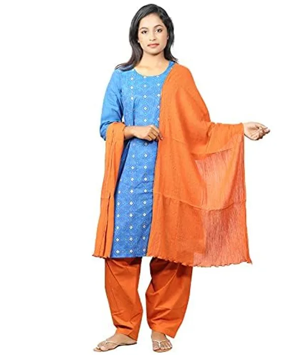 Burnt_Orange_Soft_100%_Cotton_Dupatta_-_Breathable_Plain_Solid_Colours_For_Women_-_25_Meter_Stylish_Lightweight_Shawl/Scarf_For_Everyday_Use