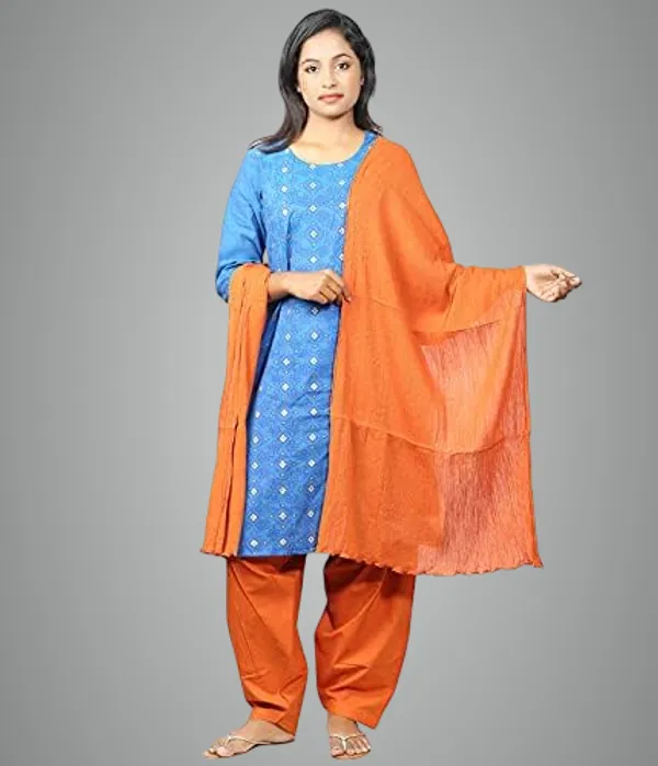 Burnt_Orange_Soft_100%_Cotton_Dupatta_-_Breathable_Plain_Solid_Colours_For_Women_-_25_Meter_Stylish_Lightweight_Shawl/Scarf_For_Everyday_Use
