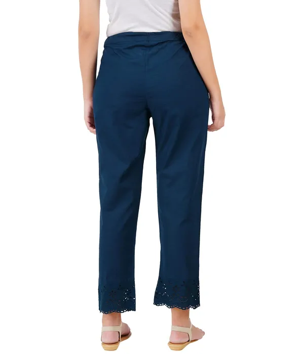 Bottle_Green_Ethnic_Hokaba_Work_100%_Cotton_Pant_For_Women,_Crafted_Stylish_Trouser,_Drawstring_Comfort_-_For_Office,_Party_&_Outdoor_Wear
