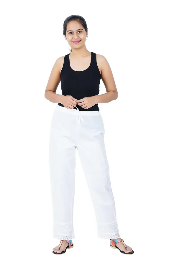 Blanco_White_Ethnic_Hokaba_Work_100%_Cotton_Pant_For_Women,_Crafted_Stylish_Trouser,_Drawstring_Comfort_-_For_Office,_Party_&_Outdoor_Wear
