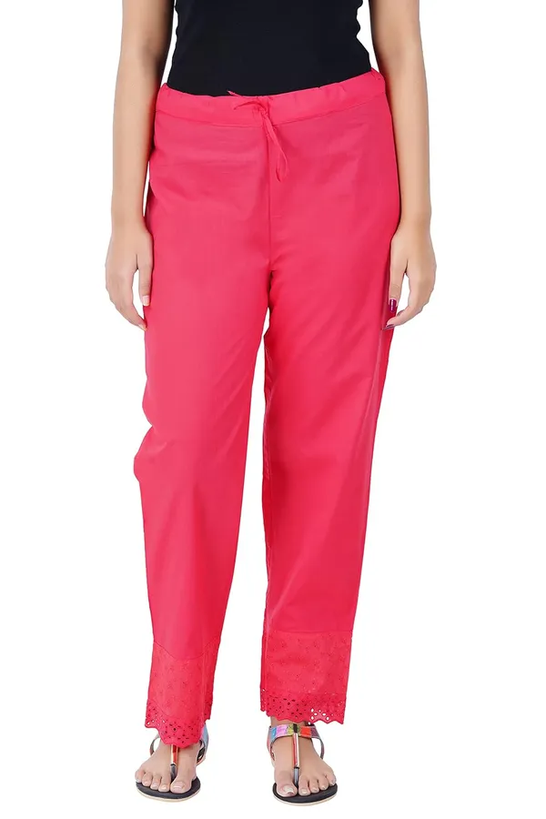 Chilly_Red_Ethnic_Hokaba_Work_100%_Cotton_Pant_For_Women,_Crafted_Stylish_Trouser,_Drawstring_Comfort_-_For_Office,_Party_&_Outdoor_Wear