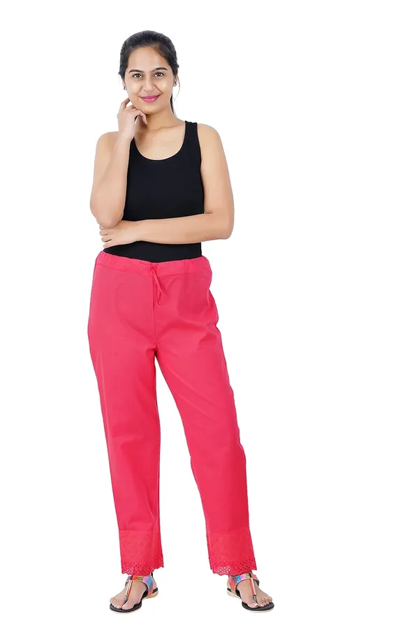 Chilly_Red_Ethnic_Hokaba_Work_100%_Cotton_Pant_For_Women,_Crafted_Stylish_Trouser,_Drawstring_Comfort_-_For_Office,_Party_&_Outdoor_Wear