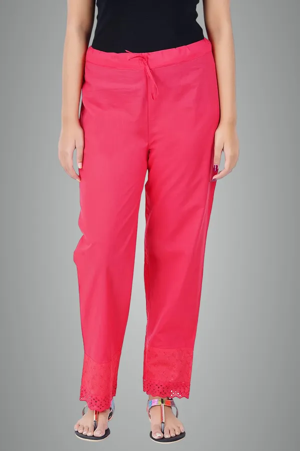 Chilly_Red_Ethnic_Hokaba_Work_100%_Cotton_Pant_For_Women,_Crafted_Stylish_Trouser,_Drawstring_Comfort_-_For_Office,_Party_&_Outdoor_Wear