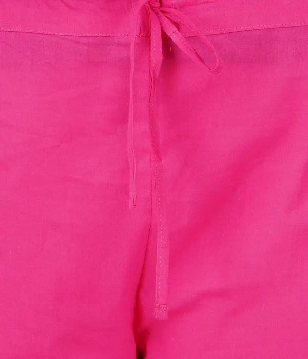 Hot_Pink_Ethnic_Hokaba_Work_100%_Cotton_Pant_For_Women,_Crafted_Stylish_Trouser,_Drawstring_Comfort_-_For_Office,_Party_&_Outdoor_Wear