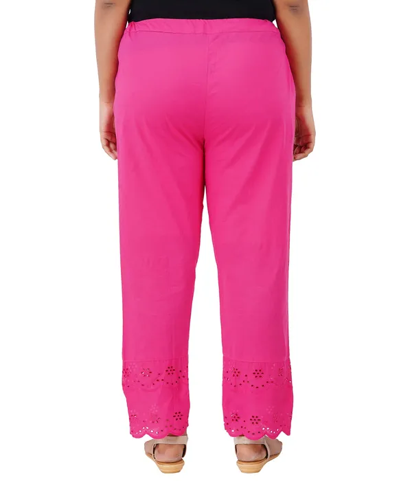 Hot_Pink_Ethnic_Hokaba_Work_100%_Cotton_Pant_For_Women,_Crafted_Stylish_Trouser,_Drawstring_Comfort_-_For_Office,_Party_&_Outdoor_Wear