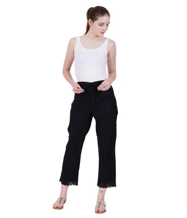 Black_Ethnic_Hokaba_Work_100%_Cotton_Pant_For_Women,_Crafted_Stylish_Trouser,_Drawstring_Comfort_-_For_Office,_Party_&_Outdoor_Wear