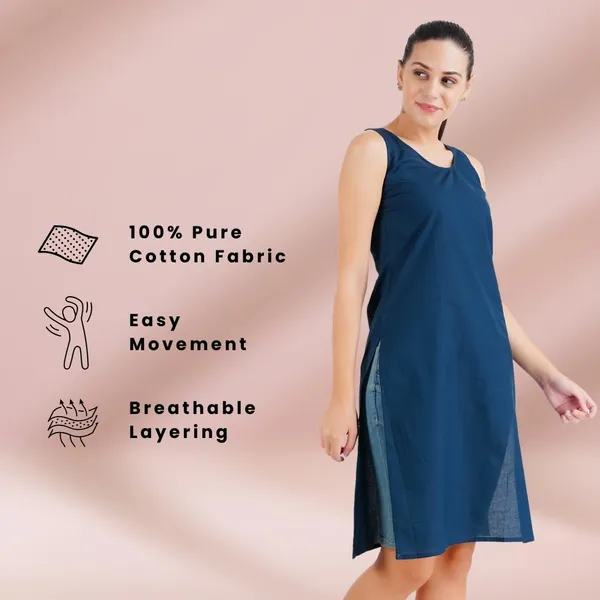 Bottle_Green_Full_Knee_Length_Cotton_Camisole_Inner_Long_Slip_For_Women_-_Firm_Not_Stretchable_Slip_Lining_For_Kurti_And_Chikankari_Suits/Tops_-_Suits_Summer_And_Winter