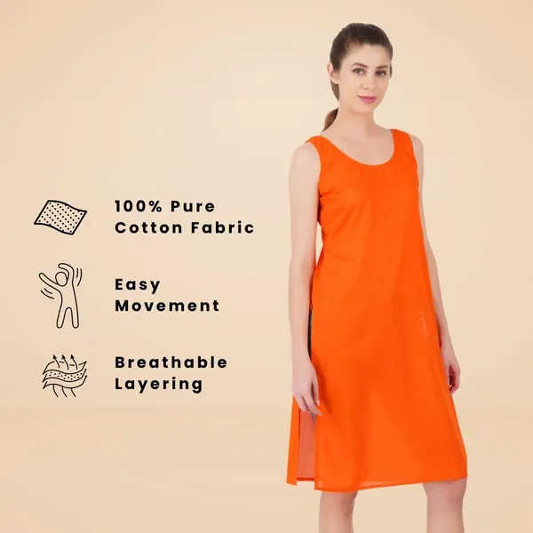 Coral_Orange_Full_Knee_Length_Cotton_Camisole_Inner_Long_Slip_For_Women_-_Firm_Not_Stretchable_Slip_Lining_For_Kurti_And_Chikankari_Suits/Tops_-_Suits_Summer_And_Winter