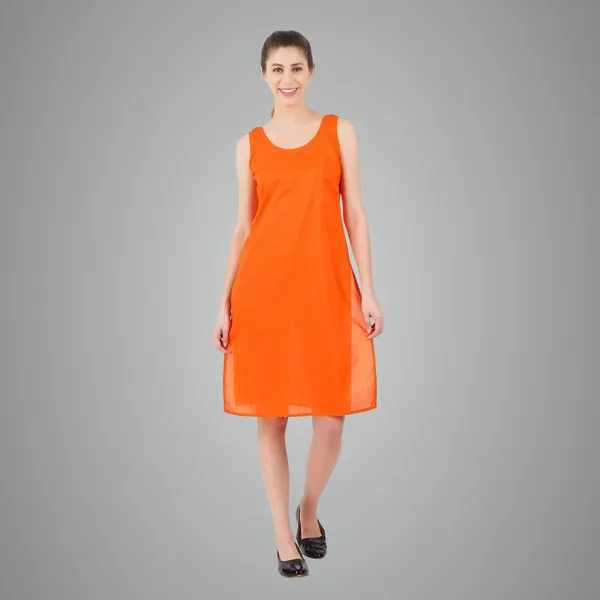 Coral_Orange_Full_Knee_Length_Cotton_Camisole_Inner_Long_Slip_For_Women_-_Firm_Not_Stretchable_Slip_Lining_For_Kurti_And_Chikankari_Suits/Tops_-_Suits_Summer_And_Winter