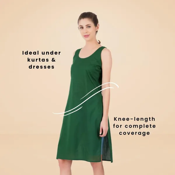 Dark_Green_Full_Knee_Length_Cotton_Camisole_Inner_Long_Slip_For_Women_-_Firm_Not_Stretchable_Slip_Lining_For_Kurti_And_Chikankari_Suits/Tops_-_Suits_Summer_And_Winter