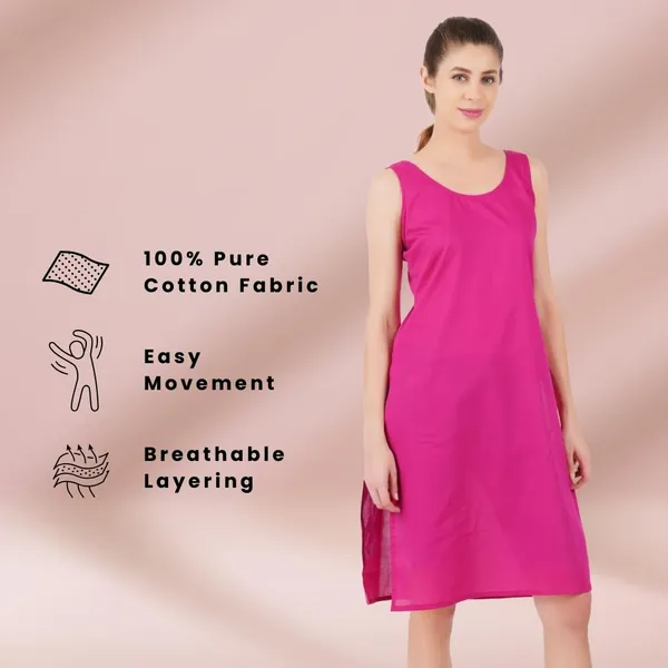 Fushia_Pink_Full_Knee_Length_Cotton_Camisole_Inner_Long_Slip_For_Women_-_Firm_Not_Stretchable_Slip_Lining_For_Kurti_And_Chikankari_Suits/Tops_-_Suits_Summer_And_Winter