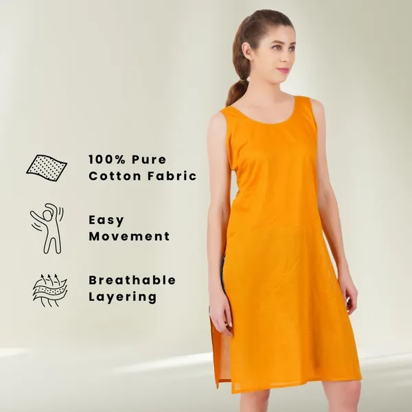 Fire_Yellow_Full_Knee_Length_Cotton_Camisole_Inner_Long_Slip_For_Women_-_Firm_Not_Stretchable_Slip_Lining_For_Kurti_And_Chikankari_Suits/Tops_-_Suits_Summer_And_Winter
