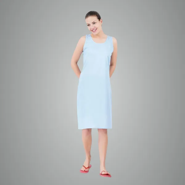Light_Blue_Full_Knee_Length_Cotton_Camisole_Inner_Long_Slip_For_Women_-_Firm_Not_Stretchable_Slip_Lining_For_Kurti_And_Chikankari_Suits/Tops_-_Suits_Summer_And_Winter