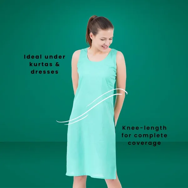 Light_Green_Full_Knee_Length_Cotton_Camisole_Inner_Long_Slip_For_Women_-_Firm_Not_Stretchable_Slip_Lining_For_Kurti_And_Chikankari_Suits/Tops_-_Suits_Summer_And_Winter