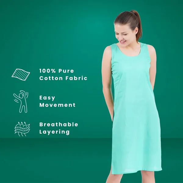 Light_Green_Full_Knee_Length_Cotton_Camisole_Inner_Long_Slip_For_Women_-_Firm_Not_Stretchable_Slip_Lining_For_Kurti_And_Chikankari_Suits/Tops_-_Suits_Summer_And_Winter