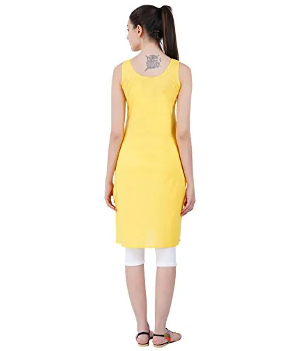 Lemon_Yellow_Full_Knee_Length_Cotton_Camisole_Inner_Long_Slip_For_Women_-_Firm_Not_Stretchable_Slip_Lining_For_Kurti_And_Chikankari_Suits/Tops_-_Suits_Summer_And_Winter
