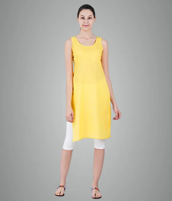 Lemon_Yellow_Full_Knee_Length_Cotton_Camisole_Inner_Long_Slip_For_Women_-_Firm_Not_Stretchable_Slip_Lining_For_Kurti_And_Chikankari_Suits/Tops_-_Suits_Summer_And_Winter