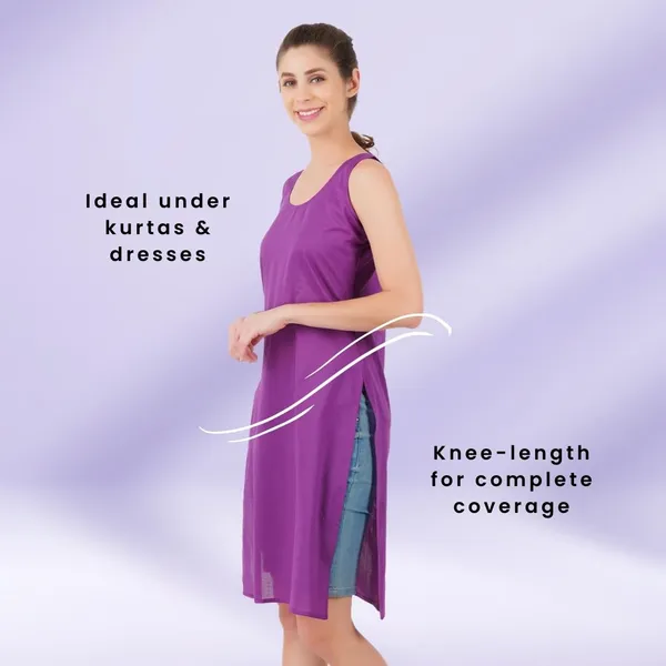 Magenta_Violet_Full_Knee_Length_Cotton_Camisole_Inner_Long_Slip_For_Women_-_Firm_Not_Stretchable_Slip_Lining_For_Kurti_And_Chikankari_Suits/Tops_-_Suits_Summer_And_Winter