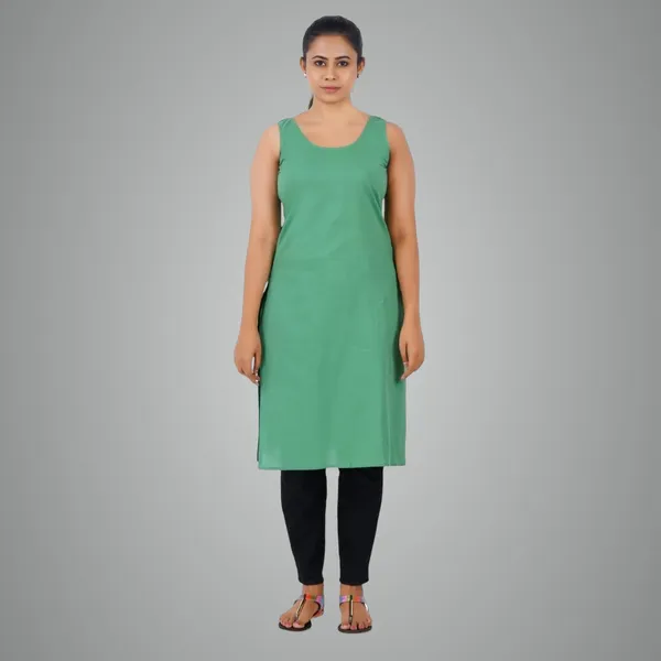 Olive_Green_Full_Knee_Length_Cotton_Camisole_Inner_Long_Slip_For_Women_-_Firm_Not_Stretchable_Slip_Lining_For_Kurti_And_Chikankari_Suits/Tops_-_Suits_Summer_And_Winter