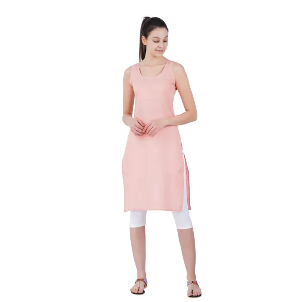Peach_Full_Knee_Length_Cotton_Camisole_Inner_Long_Slip_For_Women_-_Firm_Not_Stretchable_Slip_Lining_For_Kurti_And_Chikankari_Suits/Tops_-_Suits_Summer_And_Winter