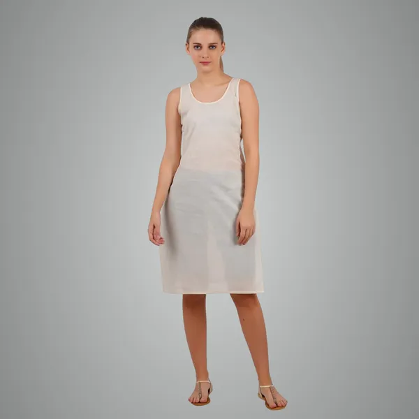 Happy Bunny Raw Cotton Full Knee Length Cotton Camisole Inner Long